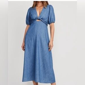 Old Navy Blue Denim Maxi Dress